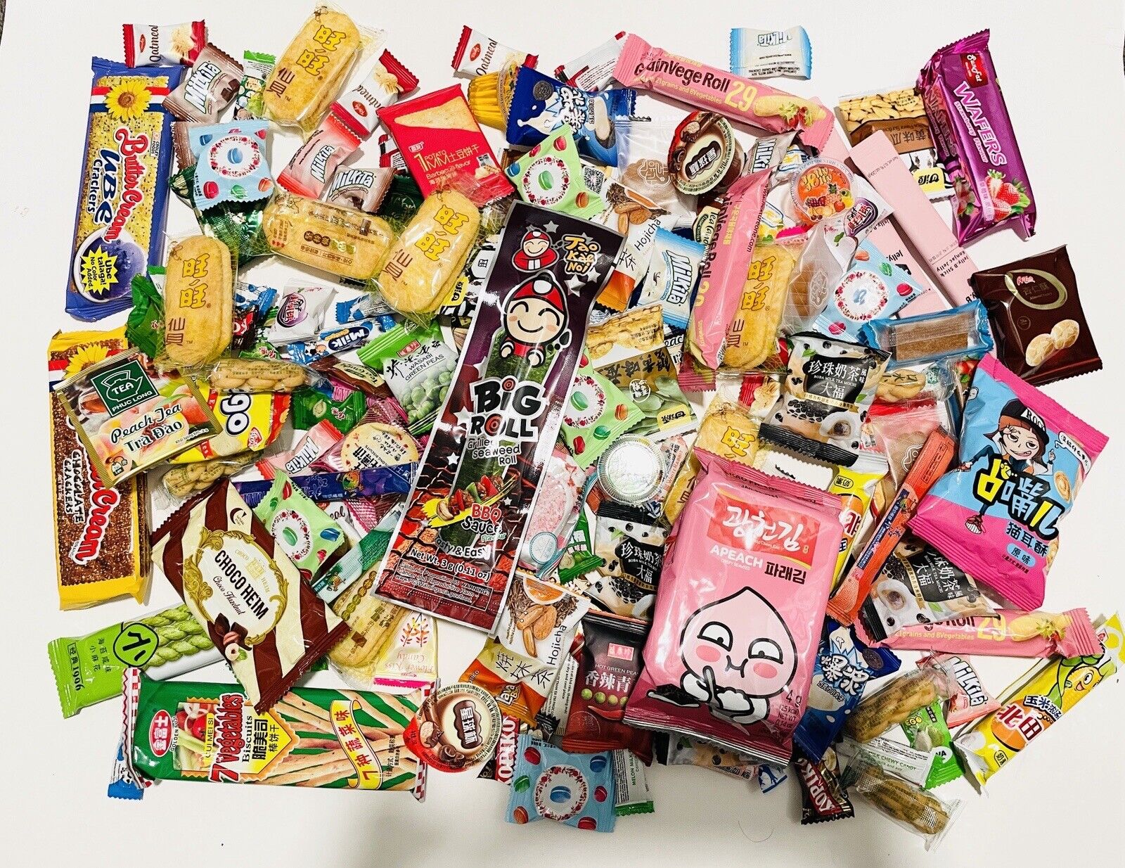 100 Piece Lot Asian Snack Box Japanese Korean Chines Variety Treat Sample Tester