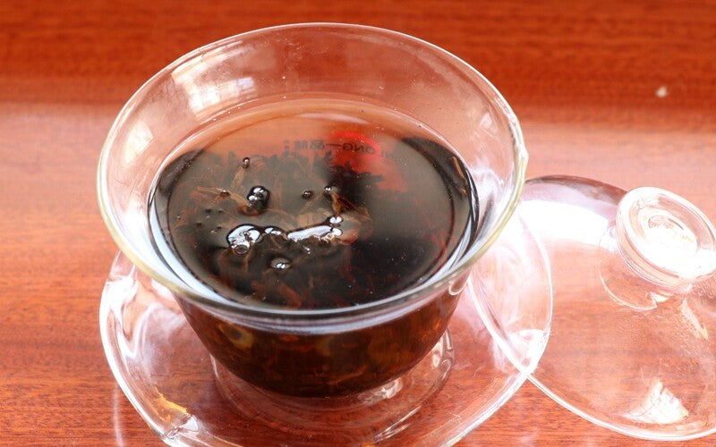 CIFbuy 2015 Ba Jiao Ting Golden Buds Bulang Mt. Ripe Puer Tea Cake Menghai Pu Er 200g