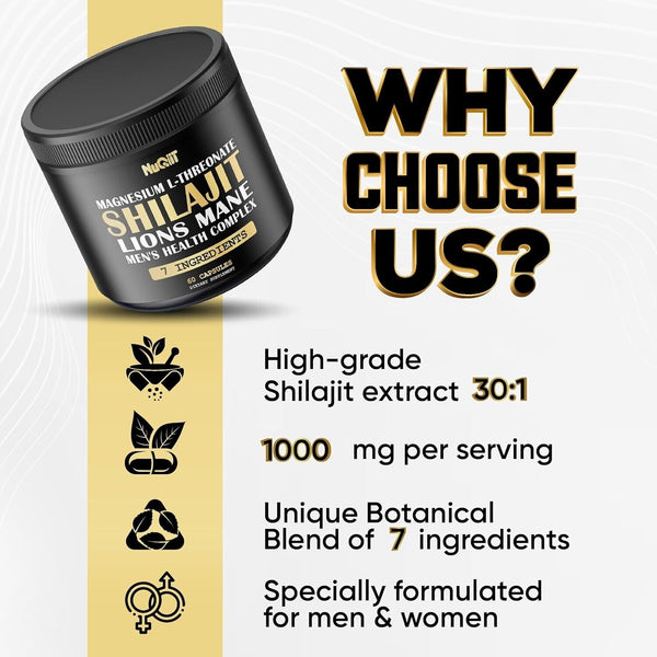 Shilajit Pure Himalayan Organic Ashwagandha Maca Ro... 1000mg Health Complex as