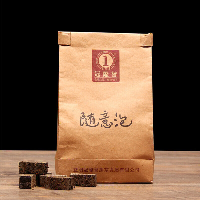 Anhua Instant Hey Cha Mini Fu Zhuan Golden Flower China Dark Tea Brick 200g Secondary image