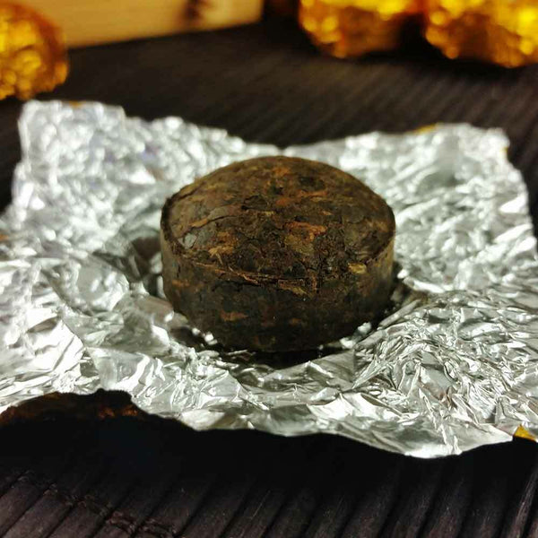 /Mini Puer Ripe Tuocha Gold Tin Foil Packing Shu Pu'er Tea Gift 75g