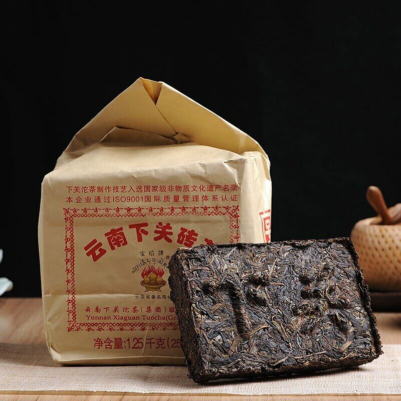 250g Puer Tea Brick Raw  Xiaguan Baoyan Pu-Erh Xia Guan Flame Tibetan Tea