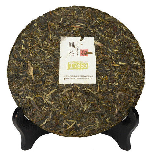 Pu'er Tea Golden Seal Series Xiaguan Round Tea T7653 Discus Raw Tea 357g