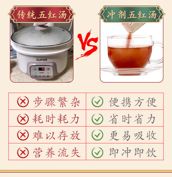 同仁堂乐家老铺五红汤 原材料破壁冲泡气血奶哺乳期产后月子150g TongRenTang Yue Jia Old Shop Five Red soup