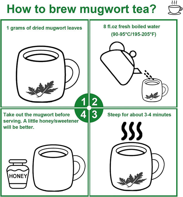 FullChea Dried Mugwort Natural Herb 114g - Superior Dried Mugwort Tea