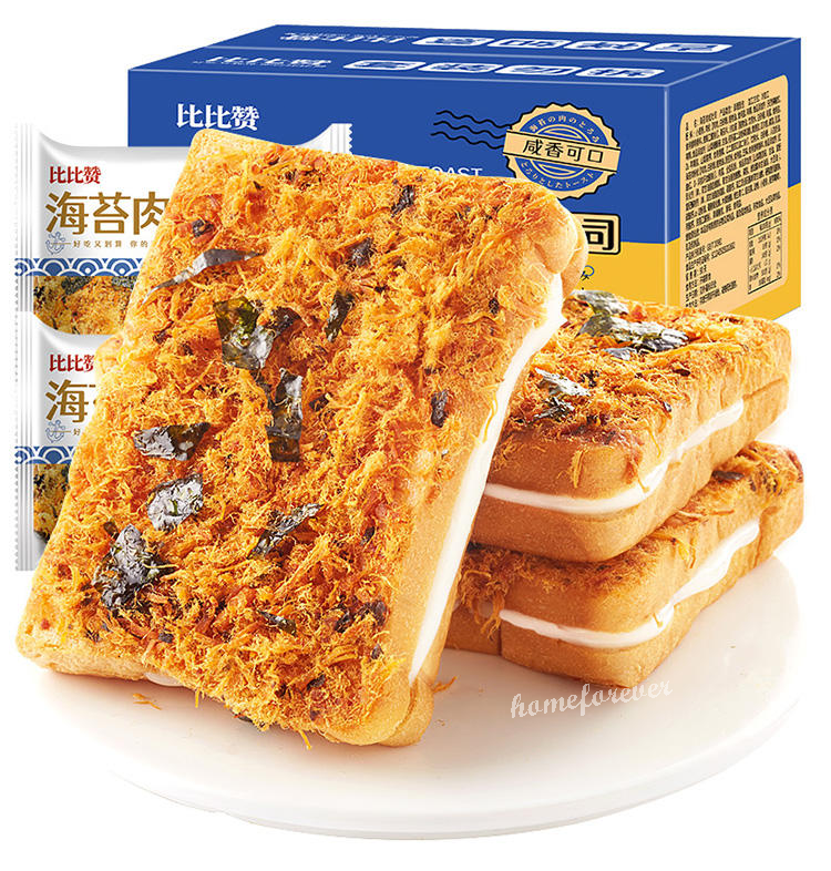 600g Bibizan Seaweed Meat Floss Toasts Cake Breads Chinese Snacks 比比赞海苔肉松吐司面包 Secondary image