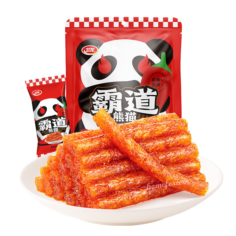 192g New Package! WEILONG Latiao Hotstrips Chinese Weilong Snack 中国卫龙霸道熊猫正宗麻辣辣条