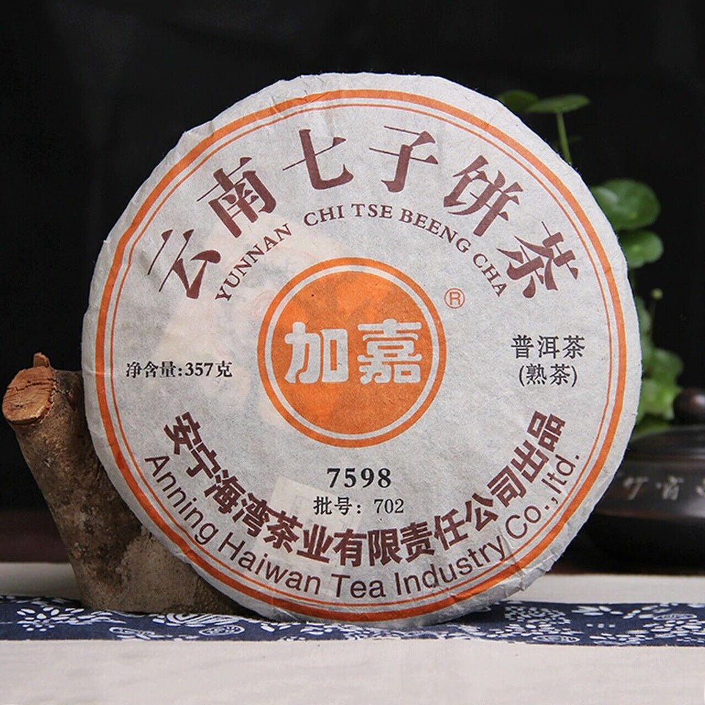 Lao Tong Zhi JIA JIA 7598 Anning Haiwan Yunnan Pu-erh Tea Cake 357g Ripe