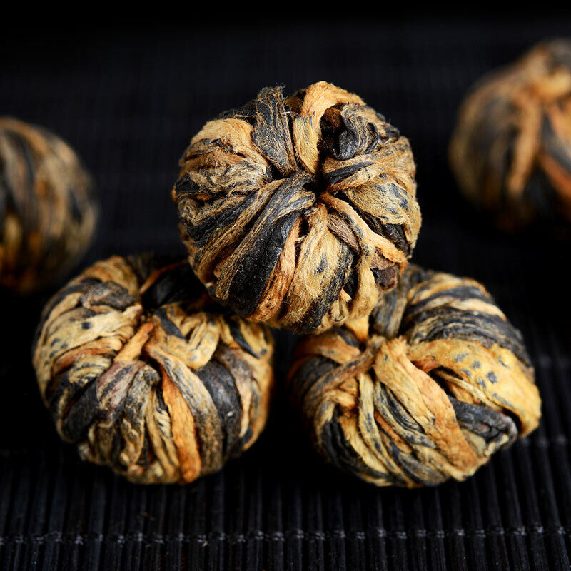 TeaSupreme Yunnan Black Tea Dianhong Dragon Pearl Dian Hong Ball Buds 250g Tin Main image