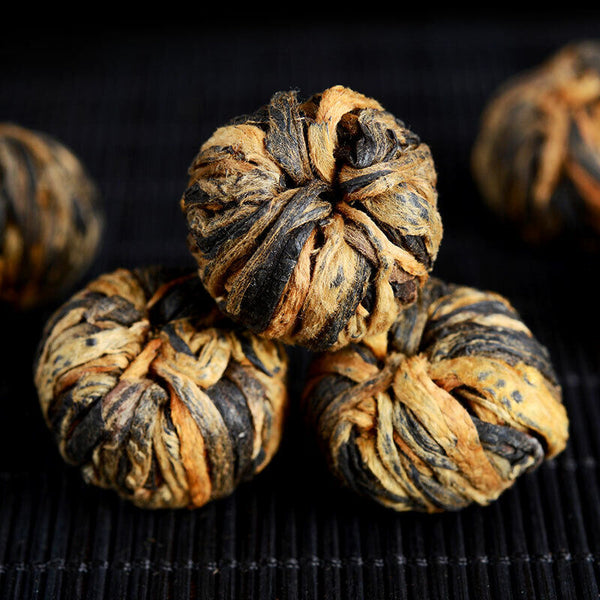 TeaSupreme Yunnan Black Tea Dianhong Dragon Pearl Dian Hong Ball Buds 250g Tin