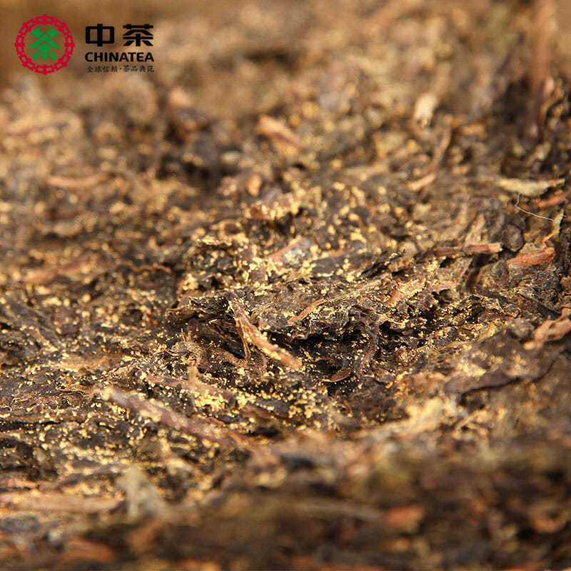 CHINATEA Dark Tea Hunan Anhua Dark Tea Golden Flower Leaf Fu Brick Tea 760g
