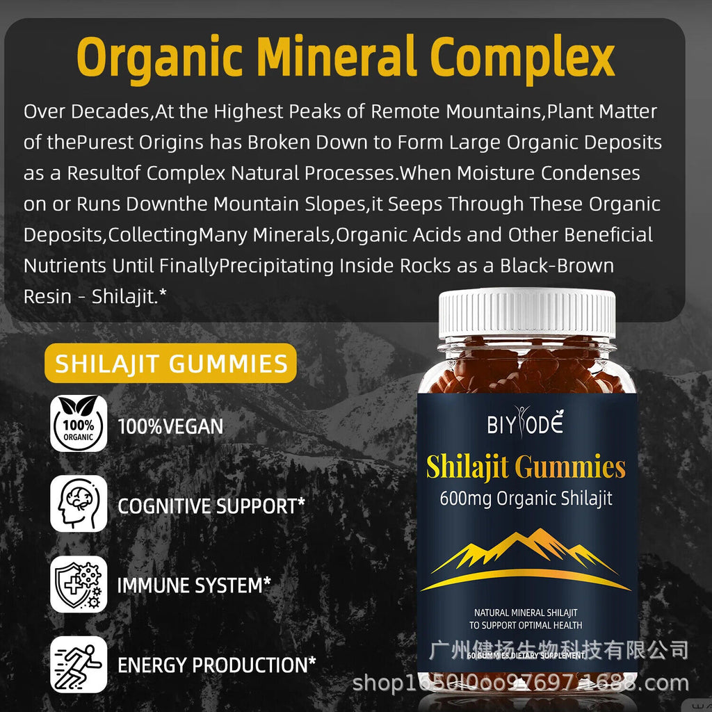 Reines Himalaya-Shilajit, 60 Gummibärchen, natürliche Fulvosäure