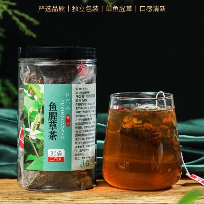 120g Fishwort Cooling Tea 鱼腥草 代用茶 干鱼腥草材泡茶 清凉茶 养生茶 120g/罐 三角包茶包 Main image