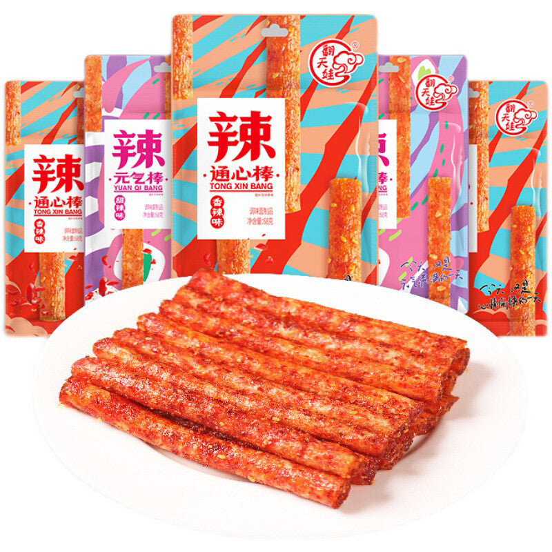 2pcs Hot Spicy Sticks Classic Spicy Leisure Snacks Specialty 爆辣通心棒元气棒辣条经典麻辣零食特产 Main image