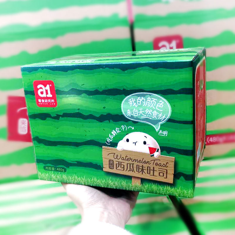 a1 Watermelon Shaped Flavored Toasts 480g西瓜味吐司面包 Main image