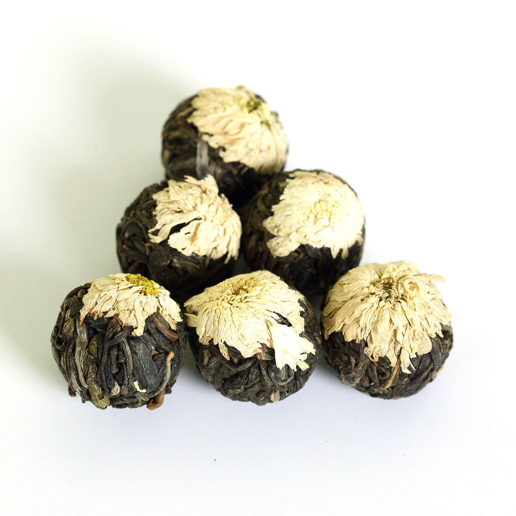 HELLOYOUNG 100g White Chrysanthemum Yunnan puer Pu'er Puerh Tea Raw Ball Tuo