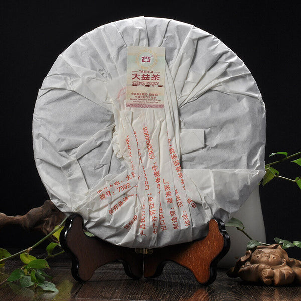 Yunnan Menghai Dayi 7592 Chi Tse Beeng Ripe Puer Pu Er Tea 357g 101 Batch