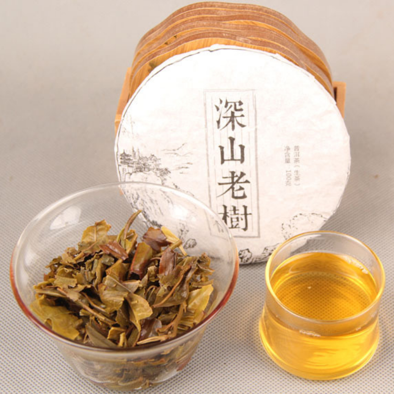 Thé Pu'er cru 100g petit gâteau thé Pu'er du vieil arbre des montagnes profondes