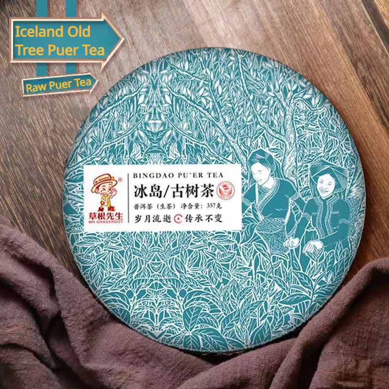 Yunnan Raw Puerh Tea Iceland Pu-erh Raw Tea Cake Big Leaves Pu'er Green Tea 357g