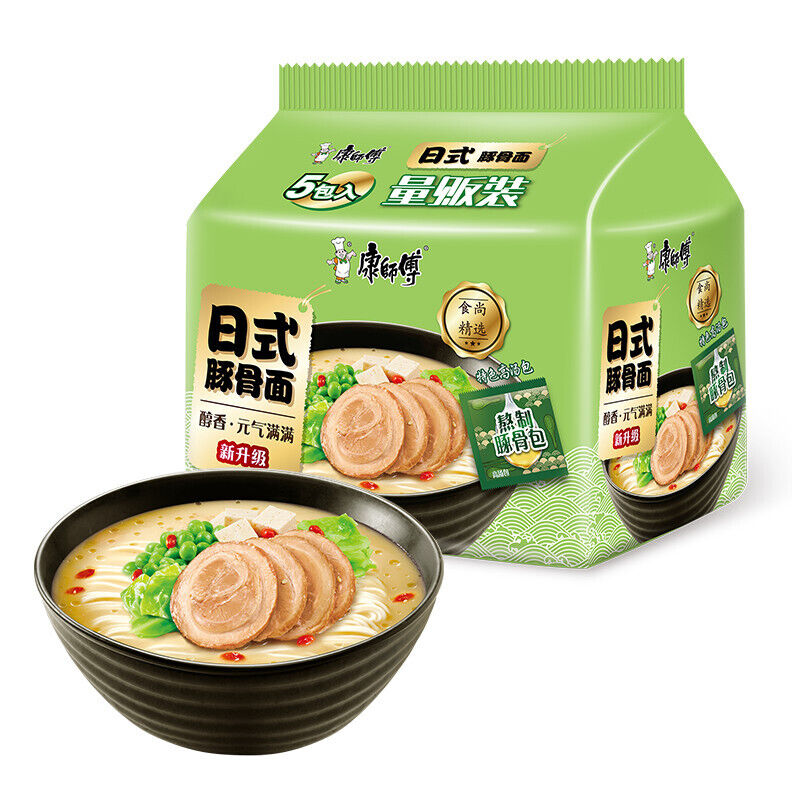 5bags Kangshifu Japanese tonkotsu Instant Noodles 康师傅日式豚骨面5连包 Main image