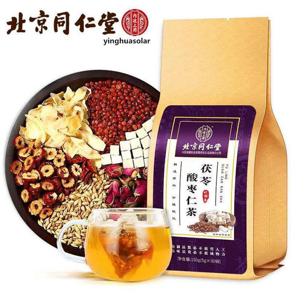 同仁堂茯苓酸枣仁茶 Improve Sleep Quality Solve Insomnia Function Herbal Tea 助眠安神草本功能养生茶