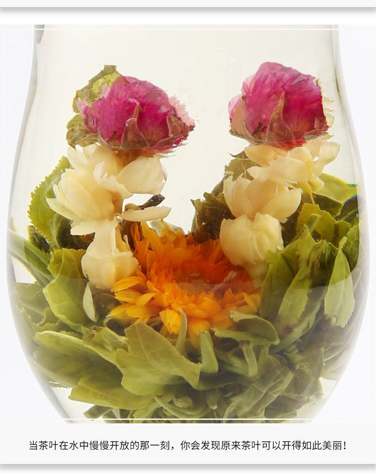 Blooming Tea Flowers Balls Green Tea Gift Box 18pcs Handmade Blooming Flower Tea