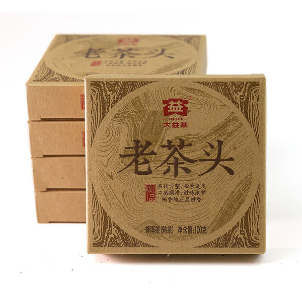 TAETEA Lao Cha Tou Dayi Menghai Puerh Puer Ripe Tea Brick 100g 1401 Batch