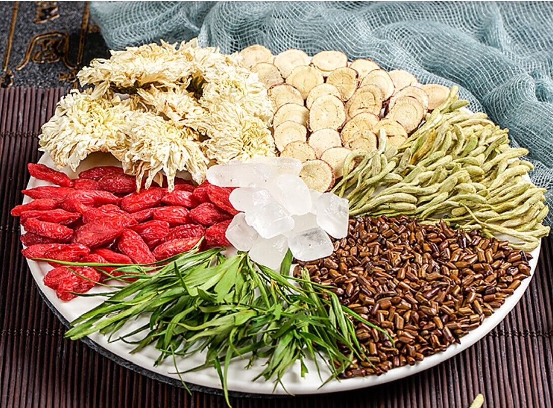 Honeysuckle, chrysanthemum, medlar, cassia seed, rock sugar, Reduce heat