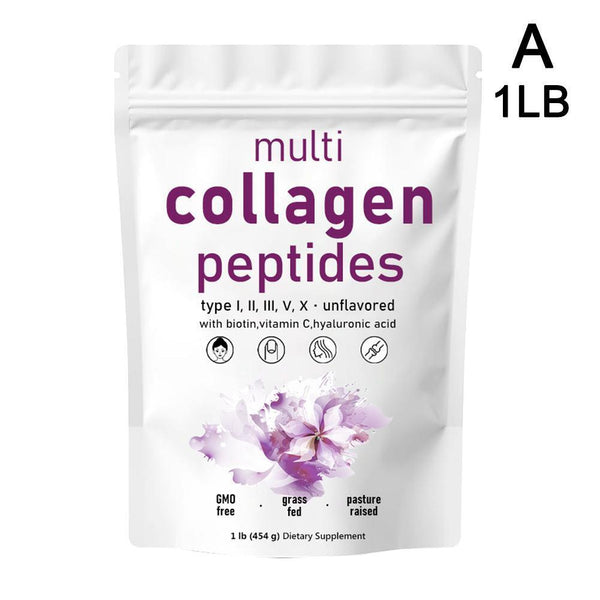 Multi Collagen Peptides Powder - Hydrolyzed Protein Peptides (Type I,II,III,V,X)