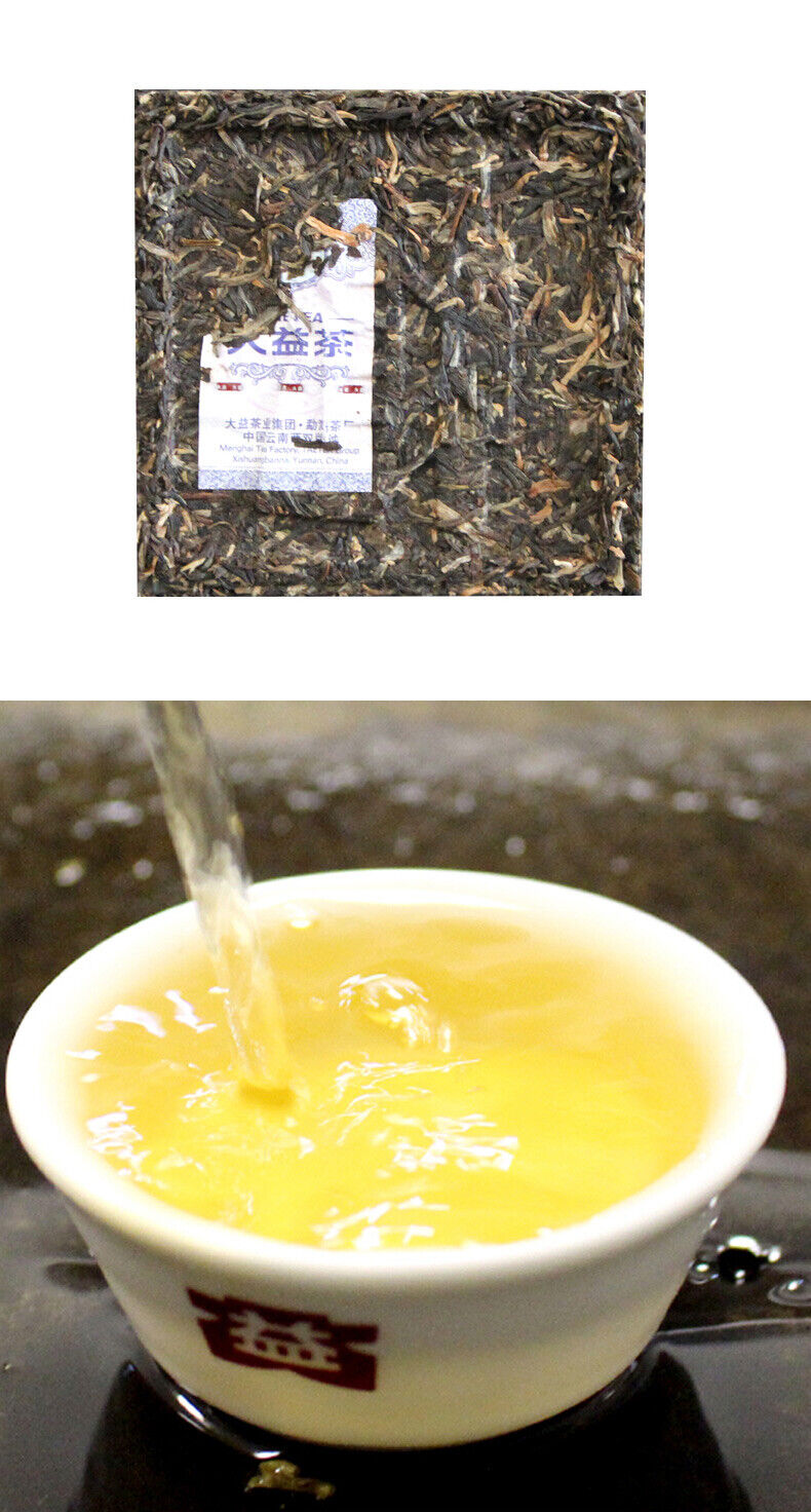 Pu'er Tea Cubes Platinum *  Menghai Dayi Brick Raw Shen Puer Pu-erh Tea 240g