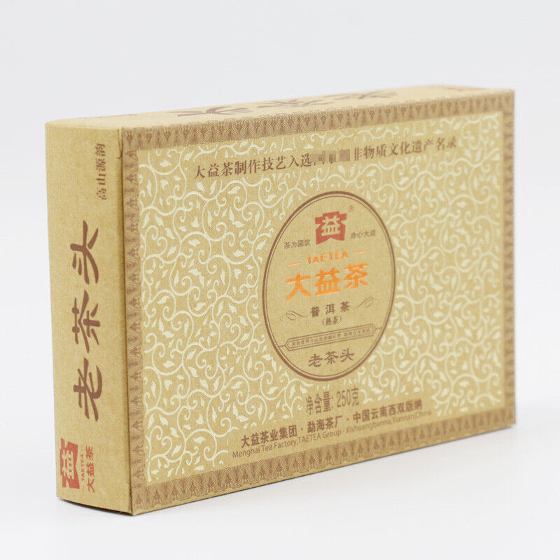 Premium Lao Cha Tou Menghai Dayi Lao Cha Tou Tea Pu-erh Ripe Puer Brick 250g