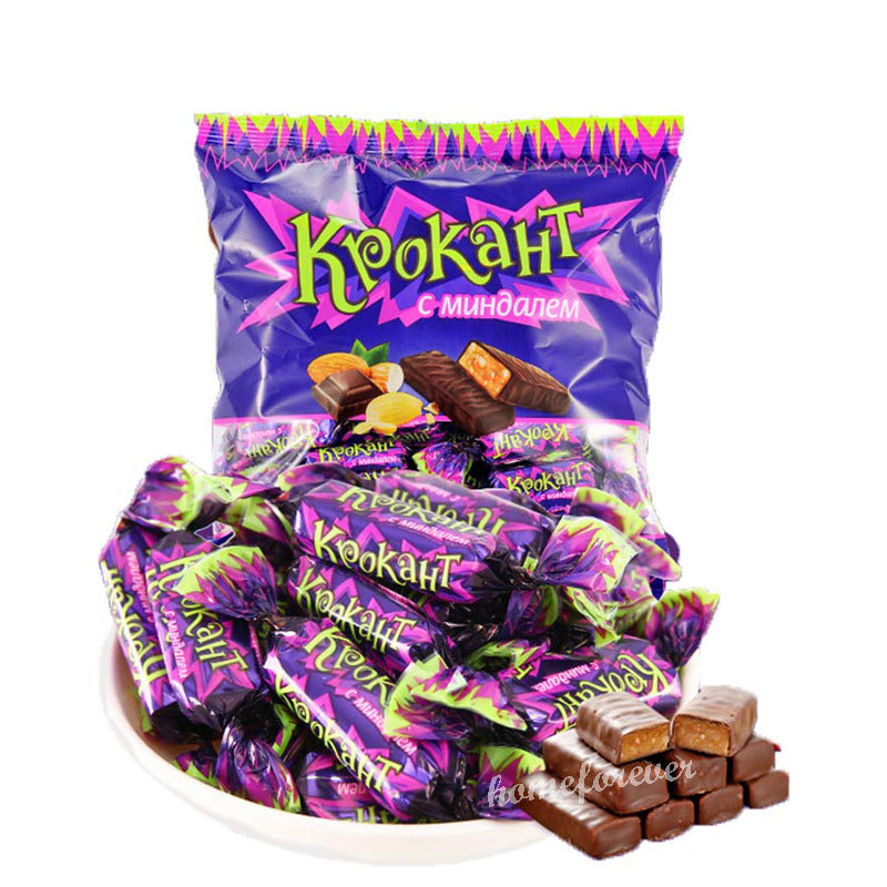 500g Kpokaht Chocolate Candy with Nuts Snack Food Gift 紫皮糖俄罗斯KDV巧克力糖果喜糖坚果夹心零食 Main image
