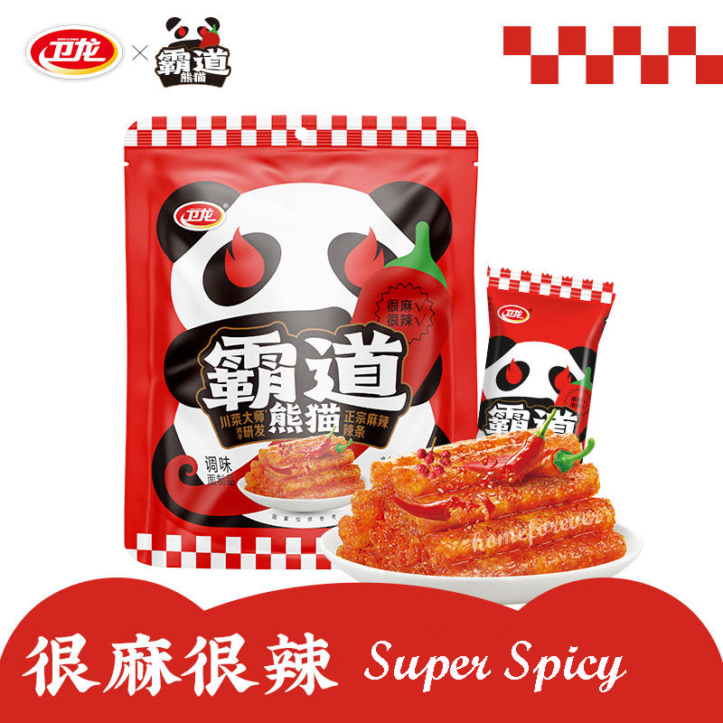 192g New Package! WEILONG Latiao Hotstrips Chinese Weilong Snack 中国卫龙霸道熊猫正宗麻辣辣条