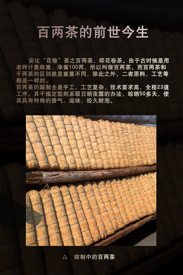 Hunan Anhua BaiLiang Cha Bing Bai Liang Golden Flower Dark Tea Hua Juan Tea 120g
