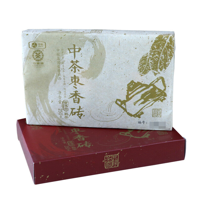 CHINATEA Jujube Fragrant Brick Pu'er Tea Zhong Cha Yunnan Ripe Puer 250g