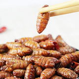 80g*2bags Fried Silkworm Pupa Instant Crispy Silkworm Pupa Snack Chinese Food 蚕蛹