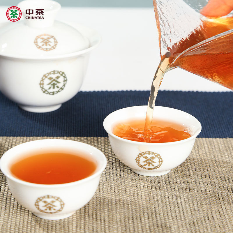 CHINATEA Jinhua MM Hunan Anhua Golden Flowers Handmade Fucha Dark Tea Brick 360g