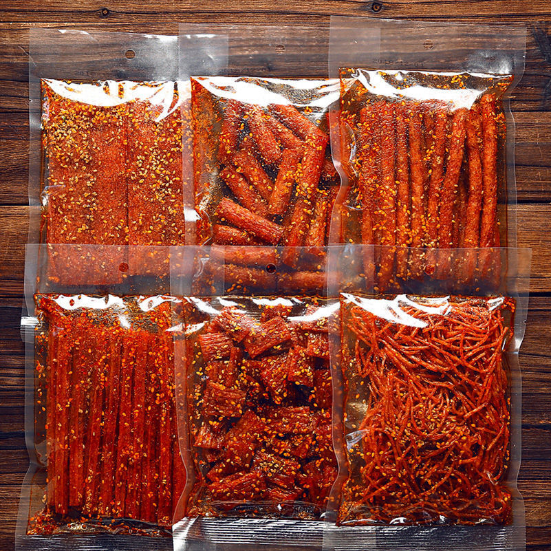 70g*4bags Mixed flavors Spicy snacks big spicy slices Chinese handmade snacks