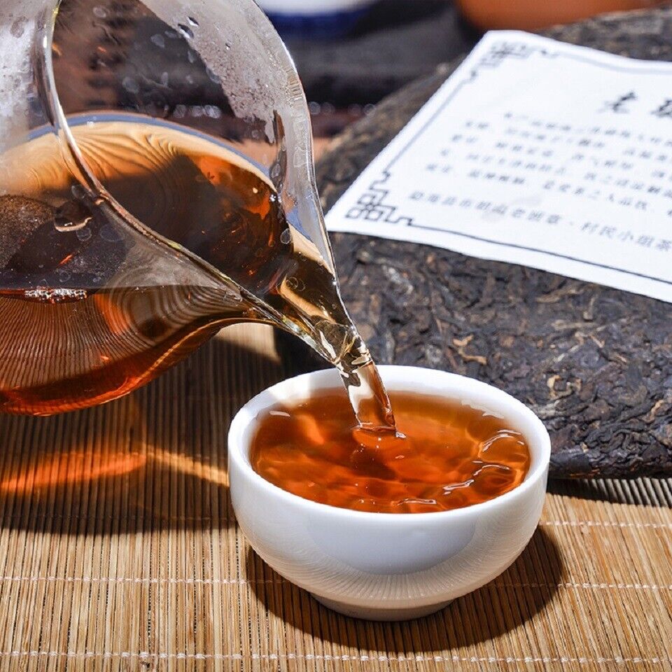 2008 Year Sanpa Lao Ban Zhang Ripe Puerh Pu'er Natural Shu Puer Tea 357g Black Main image