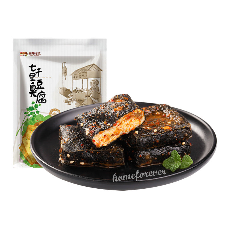 三只松鼠七千里臭豆腐 Three Squirrels Stinky Tofu CHOUDOUFU Snacks 120g x 3 Bags Main image