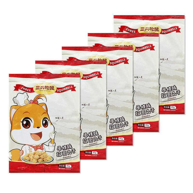 85g/bag Three squirrels Lamian Noodles balls portable snacks crisp noodles