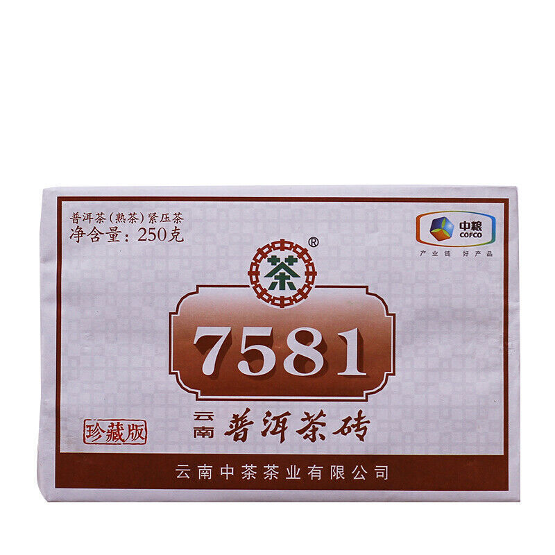 Puer Tea Chinatea Cofco Brand 7581 Pu-erh Tea Brick 250g Ripe Brick Puerh