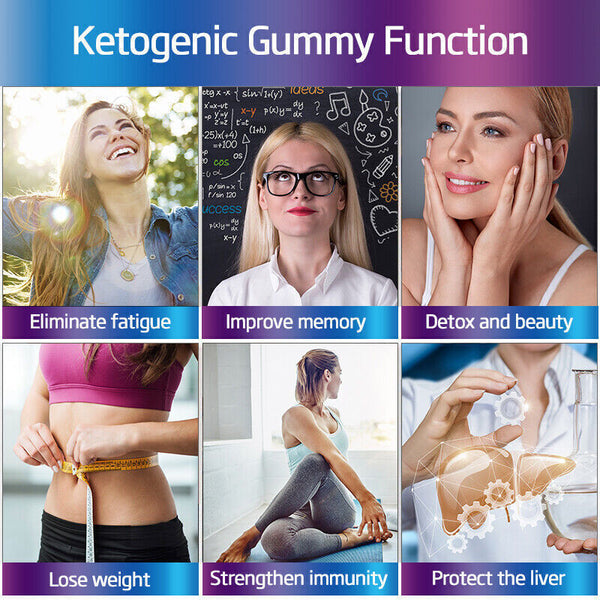 Advanced 60 Keto BHB Gummies For Weight Loss Fat Burner Improve Immunity New