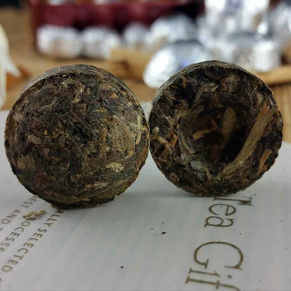 /Yr Mini Shen Puerh Silver Tin Foil Packing Tuocha Raw Puer Tea 75g