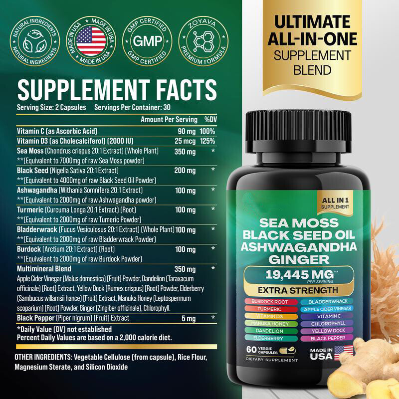 Sea Moss Multivitamin & Shilajit Power Combo Dynamic Vitality Bundle