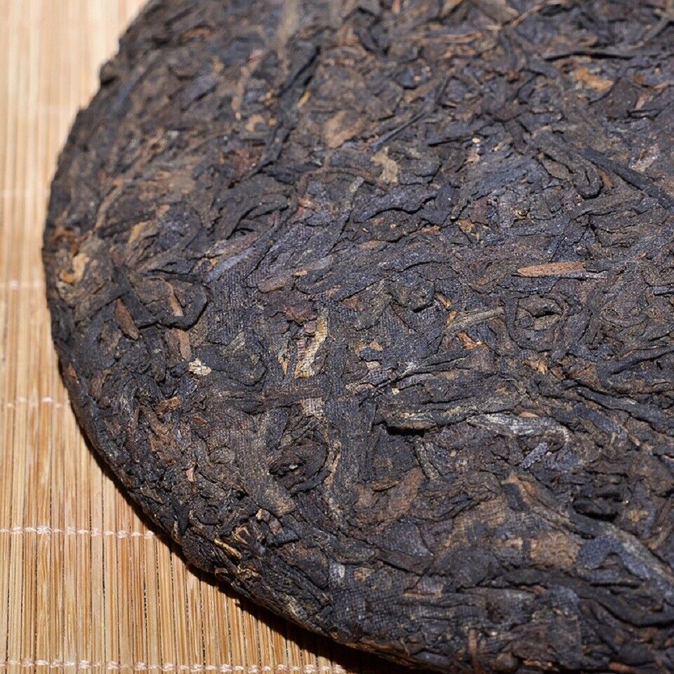 Year Sanpa Lao Ban Zhang Ripe Puerh Pu'er Natural Shu Puer Tea 357g Black
