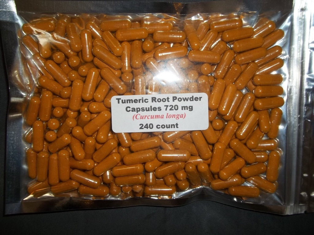 Tumeric (Turmeric) Root Powder Capsules (Curcuma longa) 720 mg 240 count