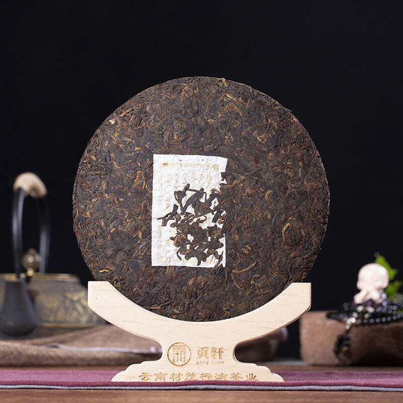 357g Yunnan Pu-erh Ripe Tea Cake Bulang Mountain Ancient Tree Pu'er Cooked Tea