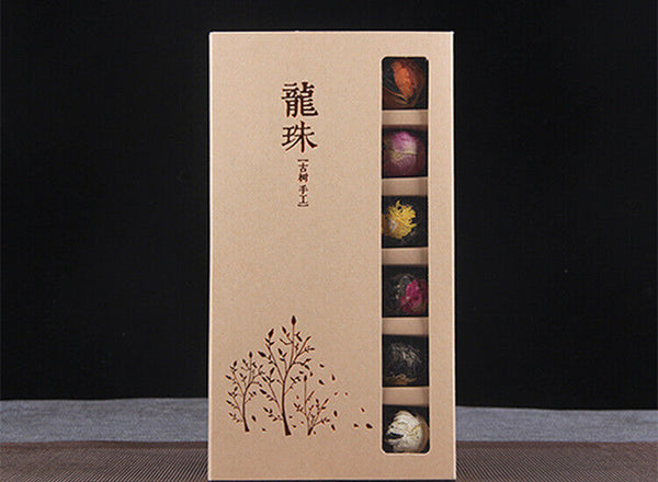 Yunnan Raw Pu'er Scented Tea 120g (18pcs) Handmade Dragon Ball Flowers Gift Box