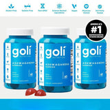 3 PCS! Goli Nutrition Ashwagandha Gummies Mixed Berry 60 Count Gummies-USA